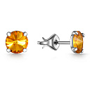 Серьги из серебра с фианитом