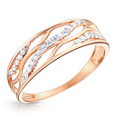 Кольцо из красного золота с фианитом