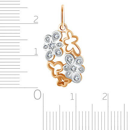Подвеска из красного золота с фианитом