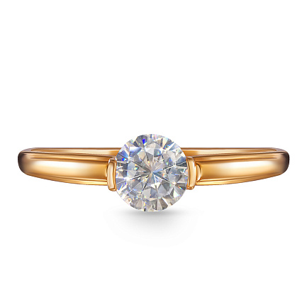 Кольцо из красного золота с фианитом