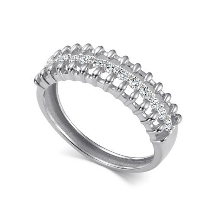 Кольцо из белого золота с бриллиантами