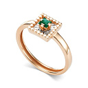 Кольцо из красного золота с изумрудом