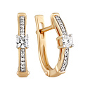 Серьги с английским замком из красного золота с бриллиантами