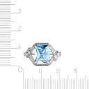 Кольцо из белого золота с топазом, фианитом