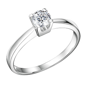 Кольцо из белого золота с бриллиантом