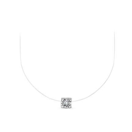 Колье из белого золота с бриллиантом