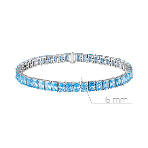 Браслет декоративный из серебра с фианитом