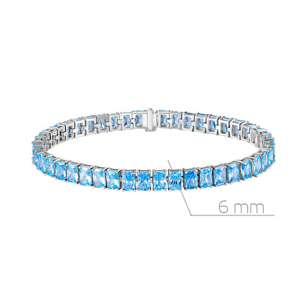 Браслет декоративный из серебра с фианитом