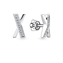 Пусеты из белого золота с бриллиантами