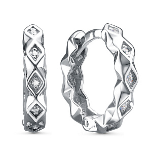 Серьги из серебра с фианитами