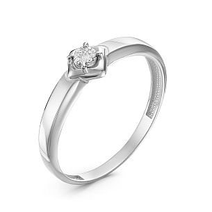 Кольцо из белого золота с бриллиантом