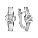 Серьги с английским замком из белого золота с бриллиантами