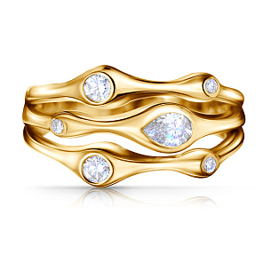 Кольцо из желтого золота с бриллиантом