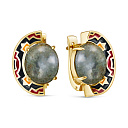 Серьги с английским замком из серебра с агатами