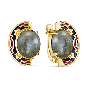 Серьги с английским замком из серебра с позолотой