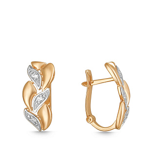 Серьги из красного золота с фианитом