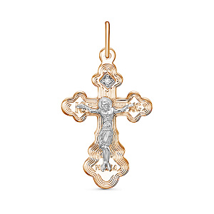 Крест из серебра с фианитом