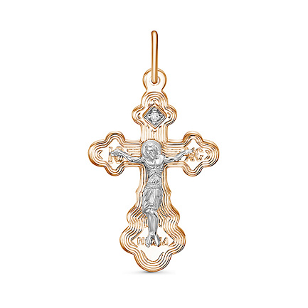 Крест из серебра с фианитом