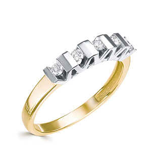 Кольцо из желтого золота с бриллиантом