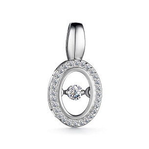 Подвеска из белого золота с бриллиантом