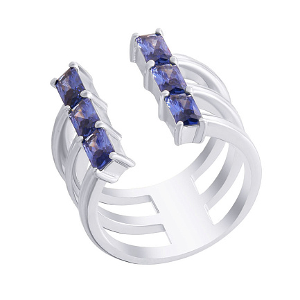 Кольцо из серебра с фианитом