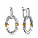 Серьги с английским замком из серебра с позолотой