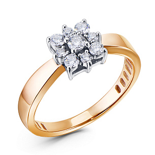 Кольцо из красного золота с бриллиантом