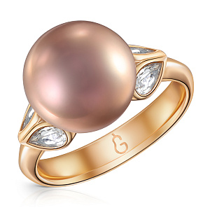 Кольцо из золота с жемчугом