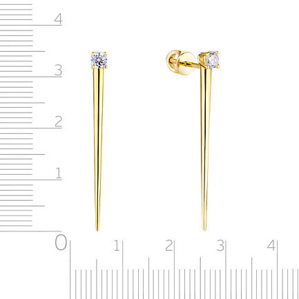 Пусеты из желтого золота с бриллиантами