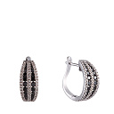 Серьги с английским замком из белого золота с бриллиантами