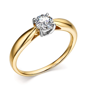 Кольцо из желтого золота с бриллиантом