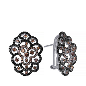 Серьги из белого золота с бриллиантами