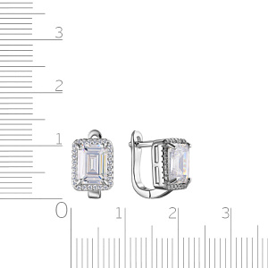 Серьги из серебра с фианитом