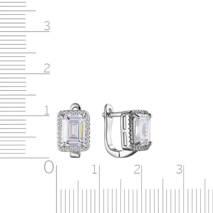 Серьги из серебра с фианитом