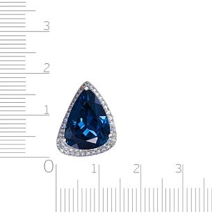 Подвеска из белого золота с бриллиантами и топазом