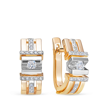 Серьги из красного золота с бриллиантами