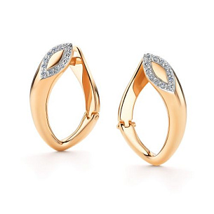 Серьги с английским замком из красного золота