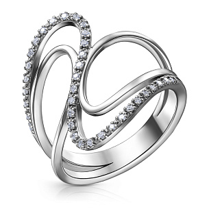 Кольцо из белого золота с бриллиантом