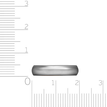 Кольцо обручальное гладкое из белого золота