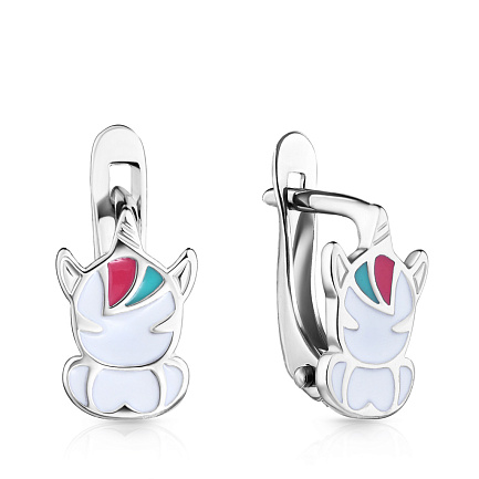 Серьги из серебра с эмалью