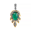 Подвеска из комбинированного золота с бриллиантами, изумрудом