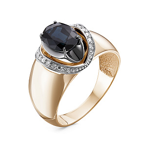 Кольцо из красного золота с сапфиром