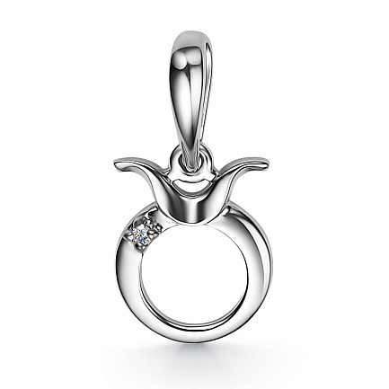 Подвеска из белого золота с бриллиантом