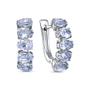 Серьги с английским замком из серебра с топазами