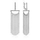 Серьги с английским замком из белого золота с бриллиантами