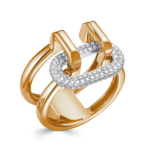 Кольцо из красного золота с бриллиантом