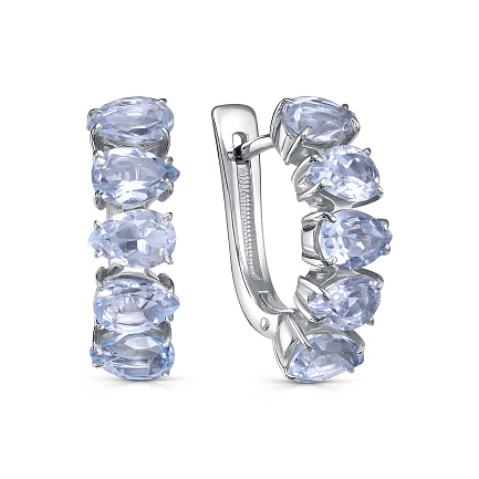 Серьги с английским замком из серебра с топазами