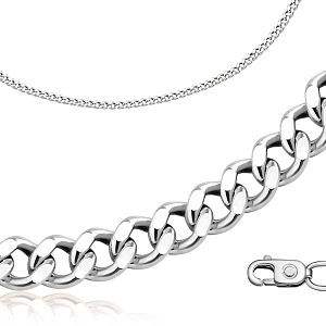 Цепь автомат из серебра, плетение панцирное