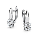 Серьги с английским замком из белого золота с бриллиантами