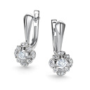 Серьги с английским замком из белого золота с бриллиантами